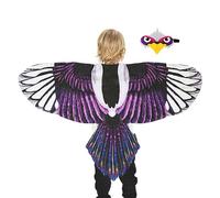 Générique Owl Dress Up Costume - 80cm Chiffon Bird Wings Outfit, Adjustable Shoulder Straps Kids Apparel, Lightweights Facepiece Set