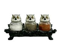 Générique Owl Jars With Lids - Vintage Loose Tea Jar | 3 Pieces Gothic Salt Container | Owls Jar Vintage Owl Shape For Home Cooks Pagans Wiccans Collectors Kitchen Living Room Bedroom Apartment