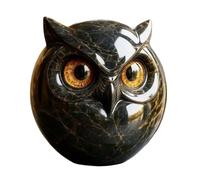 Générique Owl Statue, Black Stone Sculpture, Modern Elegant Decoration, Perfect for Table Shelf Desk Bedroom Hallway Party Festival Holiday Display, Versatile Display Piece, 3.15x3.15x3.54 in