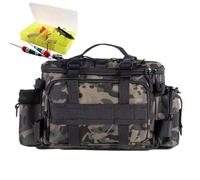 Générique Oxford Cloth Fishing Gear Bag, Sling Storage Bag for Tackle, 15.75x7.87x4.72 inches Multi-Layered Fishing Organizer for Hooks, Beads, Rods, Weights, and Lures