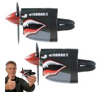 Générique P-40 Warhawk Fighter Car Air Vent Decoration, P-40 Warhawk Car Air Clip Shark Nose Style, Universal Clip Automotive Dashboard Ornament, for Fighter Lover (2PCS)