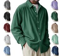 Générique Pacificozy Men's Shirts, Mokaloha Men's Stylish Corduroy Urban Casual Daily Long-Sleeved Shirt, Soft & Comfortable (Green,11TG)