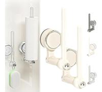 Générique Pack De 2 Barre De Suspension À Ventouse Multifonctionnelle, Porte-Serviettes Mural Réglable Rotatif À 180, for Cuisine et Salle de Bain (Blanc Laiteux,18cm/7.08in)