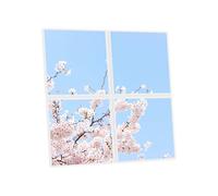 Générique Pack de 4 Dalles LED Imprimées 60x60 cm - Motif Fleurs de Ciel - Lumière Blanc Neutre 4000K - Panneaux Lumineux Plafond Bureau Salon Cuisine - Faciles à Installer