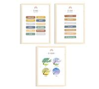 Générique Pack de Posters Éducatifs Enfants - Lot de 3 Posters (DIN A4) | Jours, Mois & Saisons | Apprentissage Ludique et Coloré | - Décoration Chambre Enfants - Idéal 3-8 ans