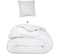 Générique Pack Literie Premium 3 Pièces - Couette Blanche Chaude 220x240 + 2 Oreillers Doux 50x70 cm Rectangulaire - 100% Percale de Coton - Ultra Confort - Fabriqué en France