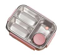 Générique Pack Lunch Box - Stainless Steel Salad Box, Adult Lunchbox for Adults Students, Food Container with 3 Compartments, Meal Prep Container, Boxes Ideal for High School Workplace Gym Travel