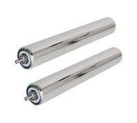 Générique Pack of 2 Stainless Steel Conveyor Roller End Caps, 2in Diameter, 11.4in Length, Zinc Plated, 50kg Load Capacity Each, Corrosion & Rust Resistant Replacement Parts