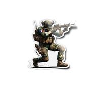 Générique Pack Stickers Autocollants Vinyle Militaire Français Forces Spéciales en Action Fusil Armée Soldat Commando Résistant à l'Eau et UV Découpé Décoration 8cm
