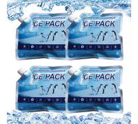 Générique Packs Glace Réutilisables Lot 4 Étanches - Sac Froid Pliable | Accumulateurs Froids pour Boîte Repas, Camping, Pêche, Pique-Nique, Voyage Et Plage | Refroidissement Durable