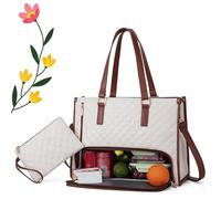 Générique Packuum 3 in 1 Tote Bag, Packuumbagsco 3 in 1 Tote Bag, My Daily Bags Totewith Lunch Compartment, for Work, Travel (White)