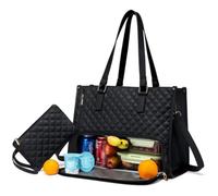Générique Packuum 3 in 1 Tote Bag Travel, Packuum Tote Bag, 15.6 Inch with Lunch Compartment for Work Travel (Black)