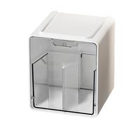 Générique Pad Holder for Bathroom - Clear Dustproof Storage Organizer | Cotton Round Dispenser with Integrated Drawer for Vanity Dressing Table Counter Cabinet Drawer Salon Spa Hotel