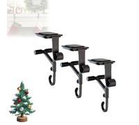 Générique Paeose Garland Holder, Fireplace Stocking and Garland Hanger, Adjustable Metal Mantle Hooks, for Mantels up to 8.5" Thick, No Drill Required with 2 Hooks for Christmas Decoration (3pcs)