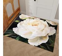 Générique Paillasson - 45x75cm,Paillasson Illustrations de pivoines | Tapis Polyester Antidérapant, Doux Et Absorbant, Peinture à l'huile de Fleurs Ferme pour Salle De Bain, Cuisine, Salon, Chambre