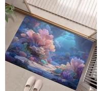 Générique Paillasson - 50x80cm,Paillasson Illustration de Corail | Tapis Polyester Antidérapant, Doux Et Absorbant, Océan de rêve Ferme pour Salle De Bain, Cuisine, Salon, Chambre