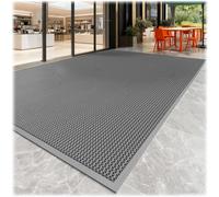 Générique Paillasson d'entrée extérieure, paillassons en Caoutchouc Robuste | Tapis extérieur antidérapant, piège la saleté, imperméable à tous les temps avec trous de drainage(Grey,35x200cm)