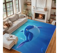 Générique Paillasson Interieur Entree Baleine de Dessin Animé 60 x 90 cm, Tapis Animaux Marins Garçons Antidérapant Lavable Poil Ras, Moquette Chambre Cuisine, Décoration Intérieure QAZ44