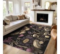Générique Paillasson Interieur Entree Champignon Papillon 50x80cm, Floral Vintage Petit Tapis Salon Cuisine Bureau Chambre Poil Court Lavables Antidérapant Doux X-M7