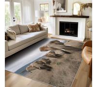 Générique Paillasson Interieur Entree Éléphant d'Afrique 50x80cm, Animal Sauvage Prairie Petit Tapis Salon Cuisine Bureau Chambre Poil Court Lavables Antidérapant Doux X-M7