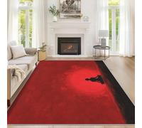 Générique Paillasson Interieur Entree Méditation Zen 60x90 cm, Tapis Yoga Coucher de Soleil Rouge Antidérapant Lavable Poil Ras, Moquette Chambre Cuisine, Décoration Intérieure QAZ85