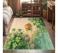 Générique Paillasson Interieur Entree Tortue Cartoon 60x90 cm, Tapis Trèfle à Quatre Feuilles Antidérapant Lavable Poil Ras, Moquette Chambre Cuisine, Décoration Intérieure QAZ87