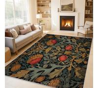 Générique Paillasson Interieur Entree William Morris 50 x 80 cm, Tapis Floral Vert Antidérapant Lavable Poil Ras, Moquette Chambre Cuisine, Décoration Intérieure QAZ69