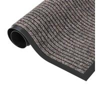 Générique Paillasson Rayé Beige 60x80 cm Polypropylène dérapant | Tapis d'entrée,feutre aiguilleté,support vinyle,bordure noire,usage intérieur extérieur couvert