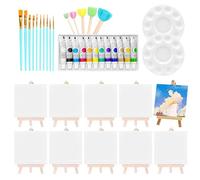 Générique Paint And Canvas Set | Mini Acrylic Paint Canvas Kit 10 Pieces,Portable Professional Craft Kit Learning Drawing Artists Adult Kid Girl Classroom Home Outdoor Activities
