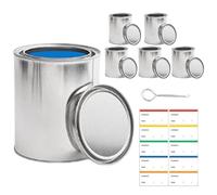 Générique Paint Can, Unlined Paint Container, Silver Organizer Bucket, Sturdy Metal Construction, 4.33x4.33x5.24 inches,m1 Quart, Ideal for Solvents, Arts, Crafts, Handcraft Projects