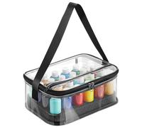 Générique Paint Storage Organizer with Secure Compartments, Art Bags Supplies and Creative Travel, Transparent Holder Dispenser Containers, Portable Box for 24 Bottles Oil Craft Model Ink