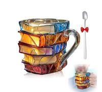 Générique Painted Book Mug,Mugs pour amoureux des livres,Tasse à café amusante pour lire,3d charmants motifs sur le thème des livres pour les enseignants et les amoureux de la littérature (A)