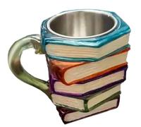Générique Painted Book Mug, Novelty 3d Painting Cups, 4.72x4.72x3.94 Inches Compact Design, Fun Book Themed Kitchen Drinkware for Literature Lovers, Reader, Writer, Resin Tea and Milk Holder