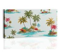 Générique Painting impression sur toile tropical océan palmiers 120L x 60l cm, Peinture à l'huile impression sur toile méditerranéen tableau artistique pour décor mural