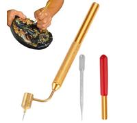 Générique Painting Pen - Copper 18cm Paint Applicator Fluid Writer Pen 0.5mm 0.7mm Slanting Detail Brush Tool With Dropper Needle For Rock Chip Scratch Repair Precision Detailing Paint Work