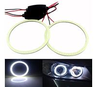 Générique paire d'ampoules de phares de voiture COB LED Angel Eyes blanches 140 mm sans coque, anneaux halo, décoration DRL DC 12 V M (140 mm, blanc)