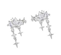 Générique Paire de Breloques décoratives pour de Montre, Silver | Accent de pierre d ' étoile, détail d ' ornement de tenue à oreilles ouvertes