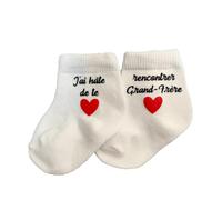Générique Paire de chaussettes annonce grossesse - J'ai hâte de te rencontrer grand-frère - Cadeau annonce grossesse grand-frère - Surprise grand-frère - Rouge