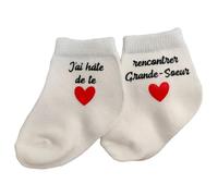 Générique Paire de chaussettes annonce grossesse - J'ai hâte de te rencontrer grande soeur - Cadeau annonce grossesse grande soeur - Surprise grande soeur - Rouge