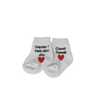 Générique Paire de chaussettes annonce grossesse- Surprise, Vous allez être grands-parents- Cadeau annonce grossesse grands parents - rouge