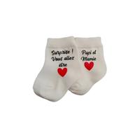 Générique Paire de chaussettes annonce grossesse Surprise ! Vous allez être papi et mamie - Annonce grossesse Surprise ! Vous allez être papi et mamie - Cadeau annonce grossesse - Rouge