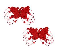Générique Paire de Pinces à Cheveux Élégantes Ornement de Cheveux Chic pour Mariée en Tissu, Perles et Alliage pour Fête Spéciale et Bal, Accessoire Coiffure Féminin