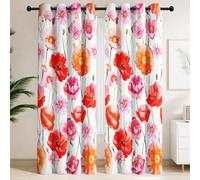 Générique Paire de Rideaux Fleurs épanouies, Marguerites anglaises | Style Aquarelle Florale Anglaise fraîche - Rideaux Isolants et Insonorisés pour Suite Nuptiale, Chambre Romantique