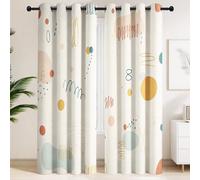 Générique Paire de Rideaux Lignes minimalistes, bohème | Rideaux à Oeillets avec Isolation Thermique et Phonique - Style Minimalisme Moderne élégant pour Salon, Chambre de blogueuse Mode