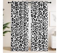 Générique Paire de Rideaux Motif Léopard | Rideaux à Oeillets avec Isolation Thermique et Phonique - Style Minimaliste, Mode, Sauvage, Trendy pour Appartement, Salon