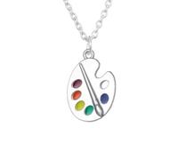 Générique Palette de couleurs pendentif Ensemble de chaînes à maillons artistiques pour hommes