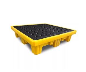 Générique Palette de rétention des déversements de fûts Robuste et écologique, Plateforme modulaire étanche en Plastique pour Le Stockage Industriel, 130 x 68 x 15 cm, Solution Ultime de contrôle des