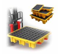 Générique Palette modulaire Jaune de rétention des déversements avec caillebotis Plat pour Le Stockage en entrepôt et en Usine - Idéale pour Le Stockage en sous-Sol (120 x 120 x 18 cm)