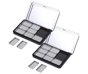 Générique Palette Vide Noire Magnétique pour Fards à Paupières et Blush, 2 Sets Légers en As Grosse Capacité, pour DIY et Rangement Paquet ou Poche