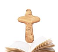 Générique Palm Crosses - Smooth Hand Held Olive Wood Prayer Crosses Pocket Size Small Wooden Clinging Cross For Praying Comfort And Spiritual Support | Religious